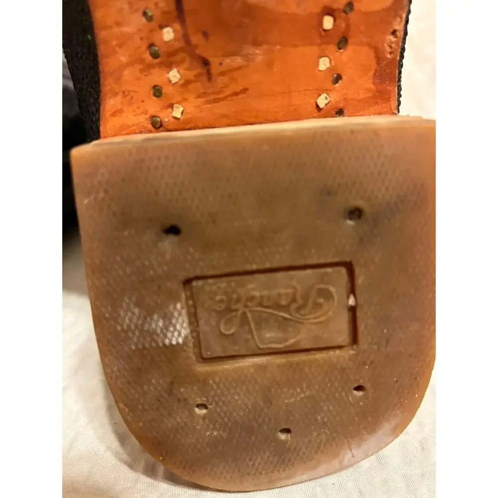 Rancho Mexican Made LongToe Sting Ray Embossed Western Leather Mens 9.5 EE Boots